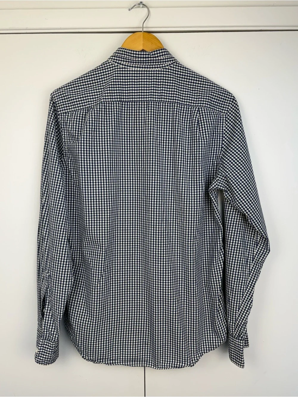 J.Crew Men’s Slim Washed Navy Gingham Shirt M